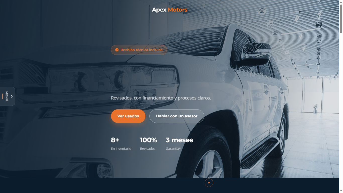 Apex Motors — Landing page demostrativa para concesionario automotriz